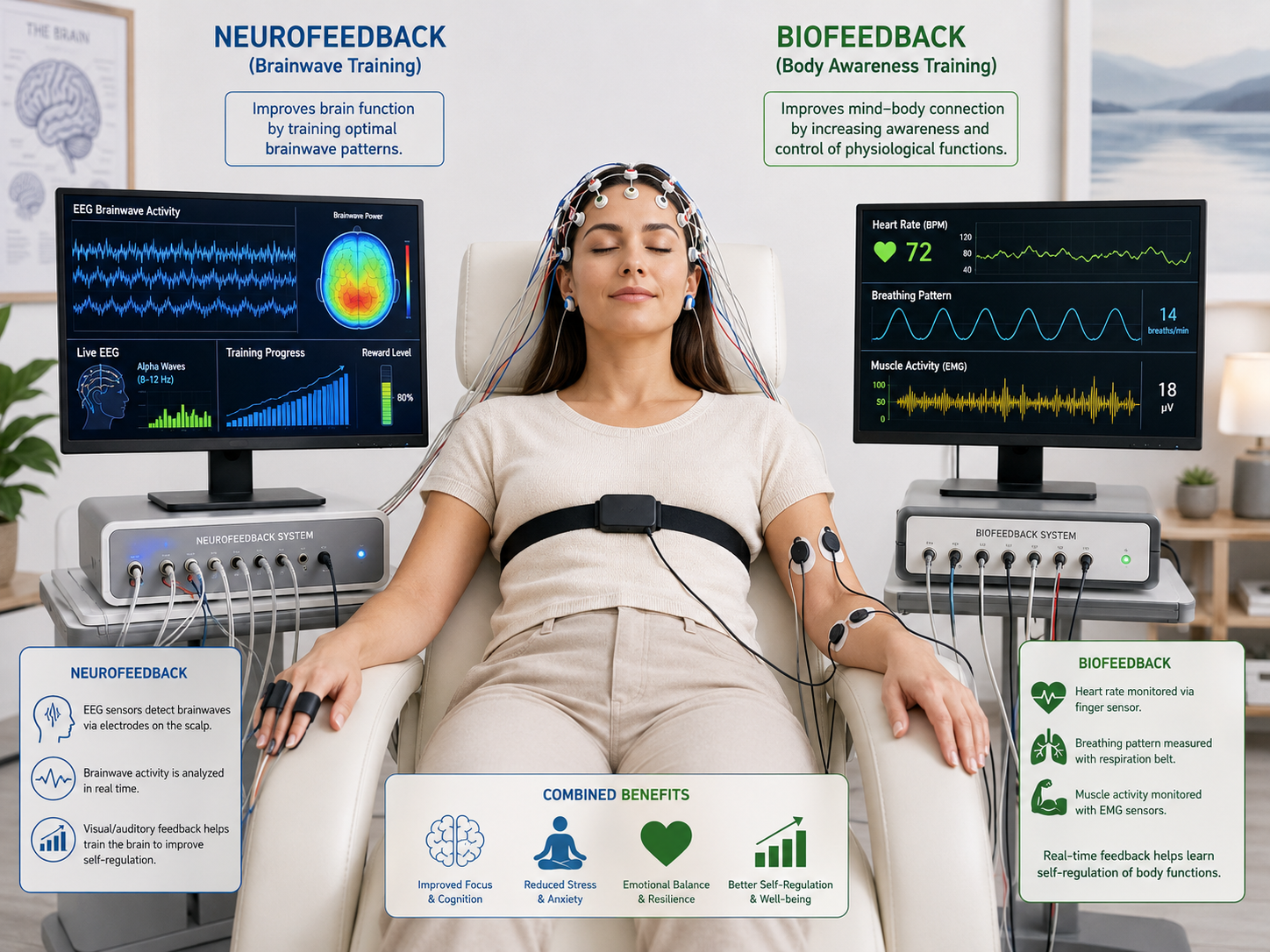 Biofeedback and neurofeedback therapy